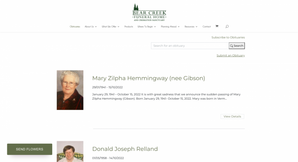 Examples of Obituary Assistant